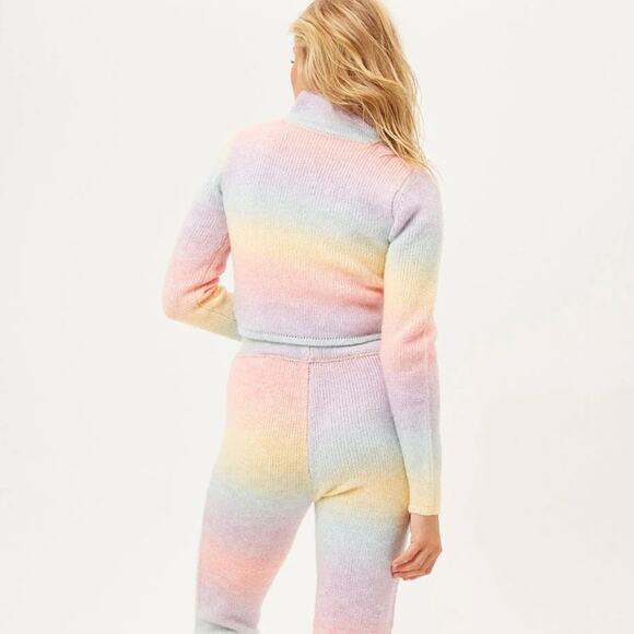 FRANKIES BIKINIS Bowie Cropped Knit Sweater Cotton Candy Sz S {ZZ18} - Picture 3 of 8